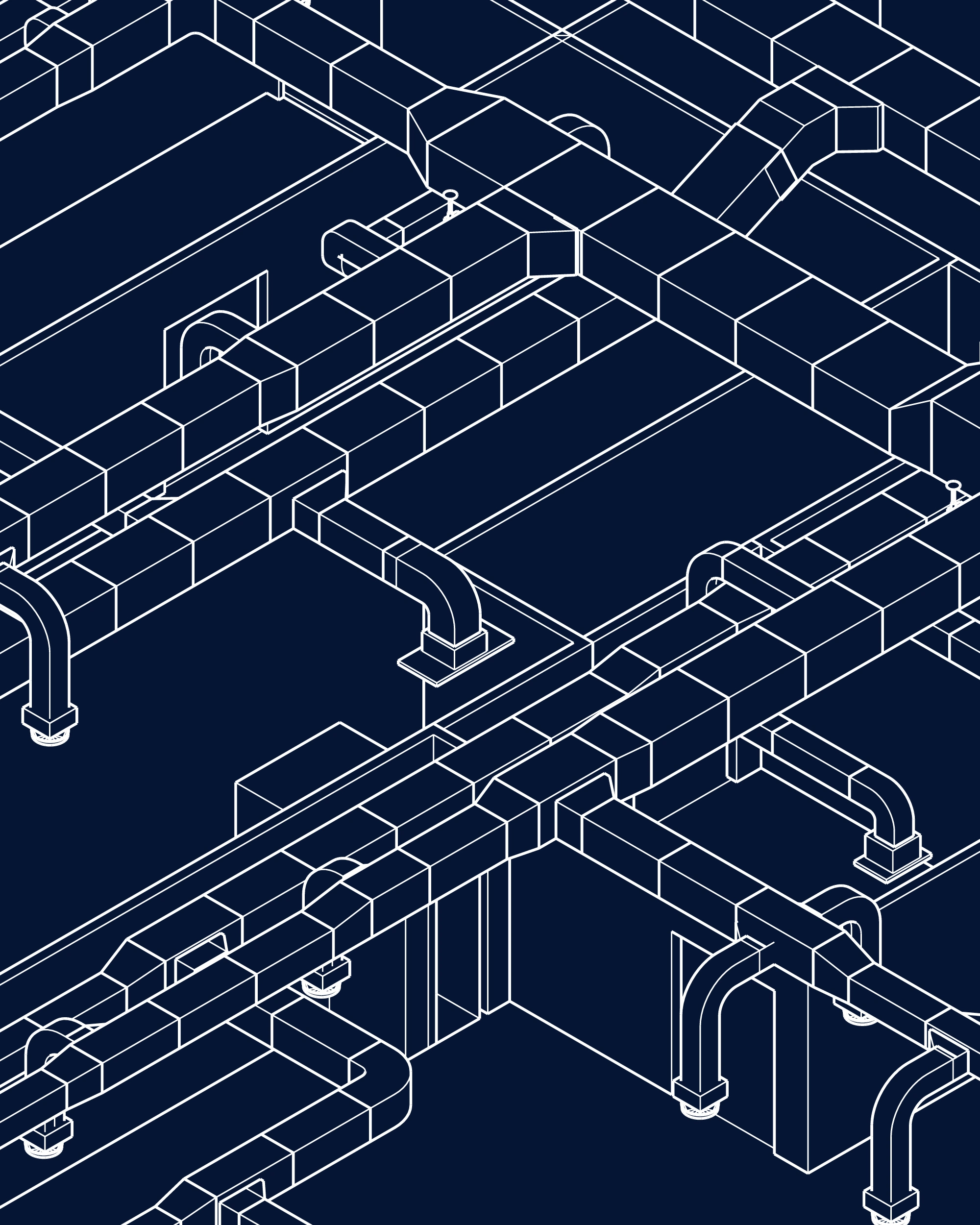 Blue CAD design of pipes.
