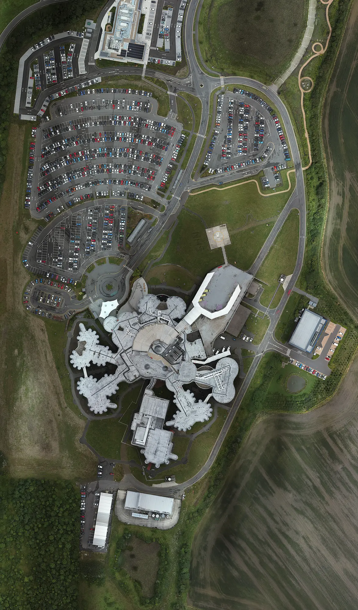Aerial view of cramlington hospital