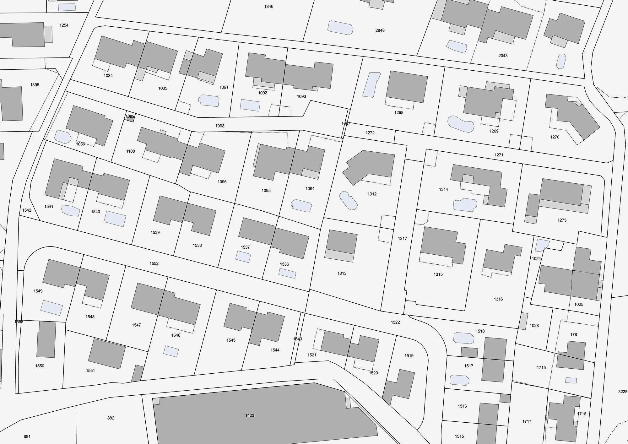Developers plan showing the boundaries of plots.