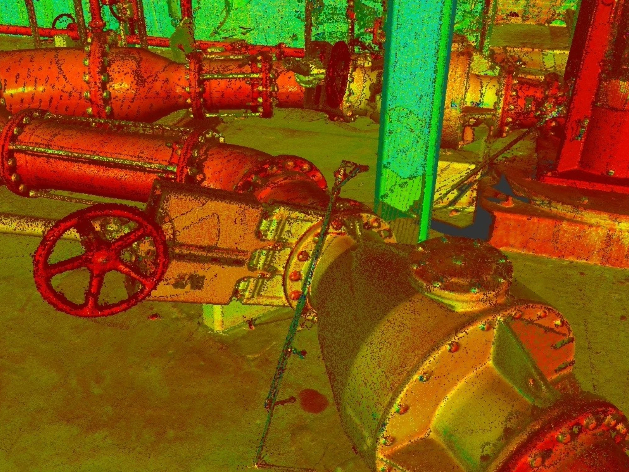 A laser scan of pipework.