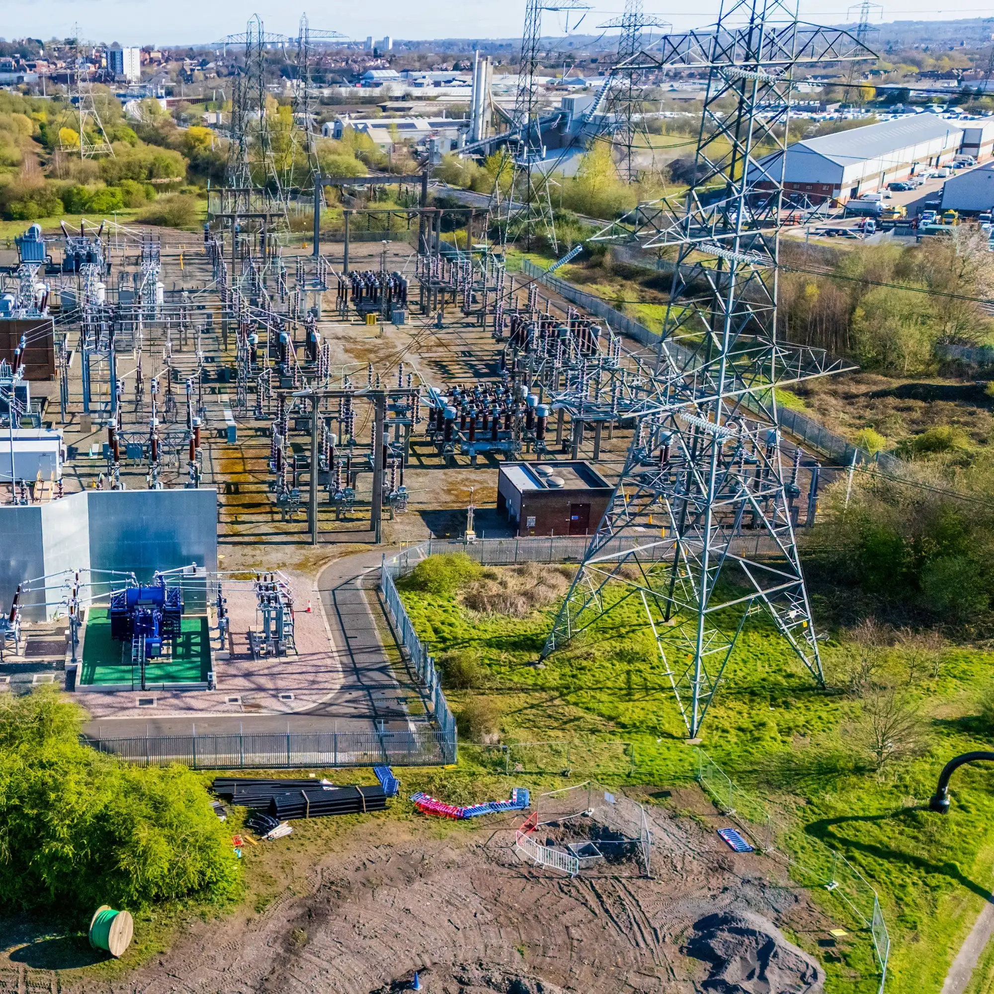 A substation in a commercial area.